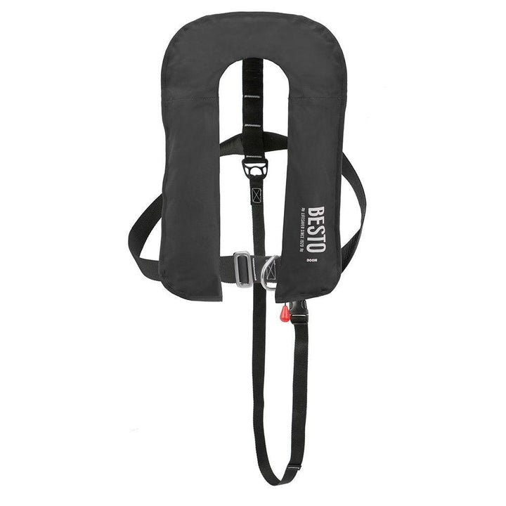 Besto Inflatable Automatic 300N Commercial Lifejacket 300N 40+kg Adult, in Navy, Red or Black - 4Boats