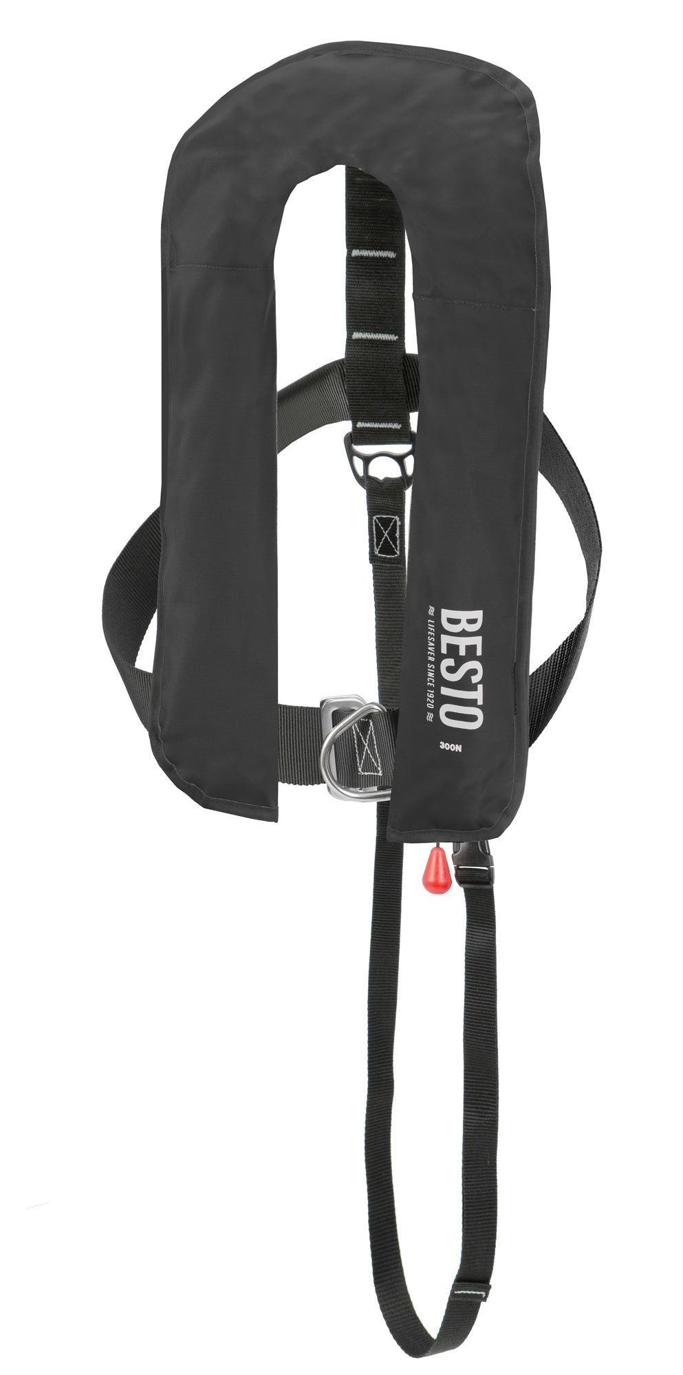 Besto Inflatable Automatic 300N Commercial Lifejacket 300N 40+kg Adult, in Navy, Red or Black - 4Boats