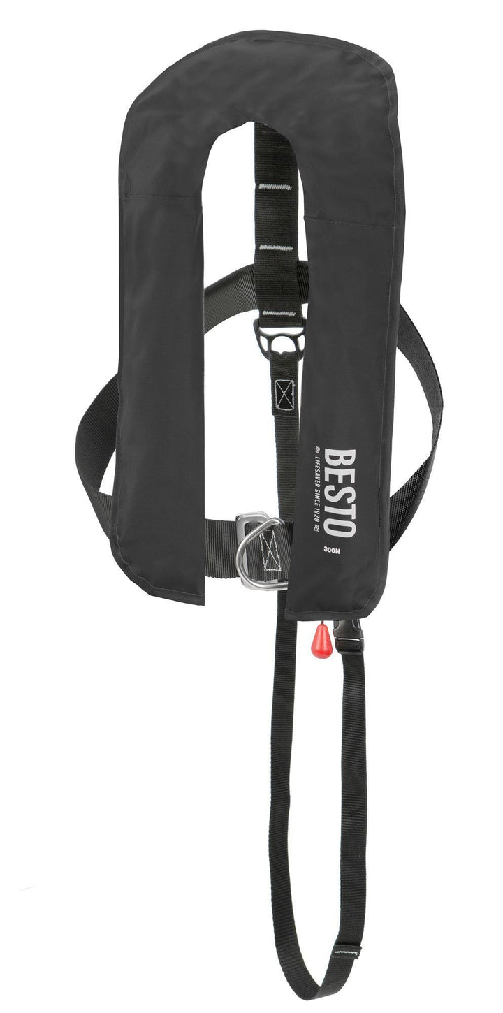 Besto Inflatable Automatic 300N Commercial Lifejacket 300N 40+kg Adult, in Navy, Red or Black - 4Boats