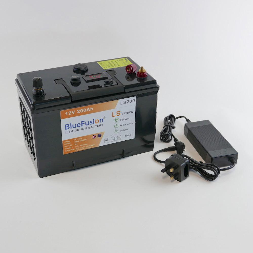 BlueFusion LS200 Lithium Ion Battery 200AH (12V, 2520Wh, Max 60A Load), with Charger - 4Boats