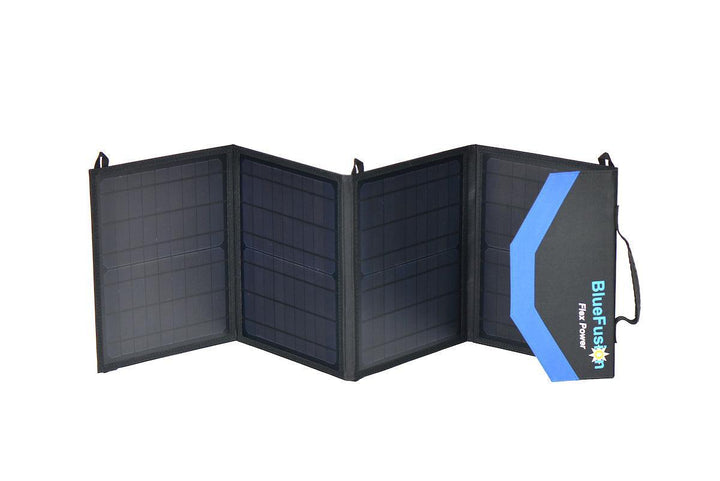 BlueFusion Portable Folding Solar Panel 50W, 100W, 120W for 12V/24V Lithium Battery - 4Boats
