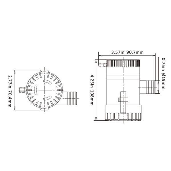 Boat Bilge Pump Marine 350 GPH 12V Bilge Water Pump RIB - 4Boats