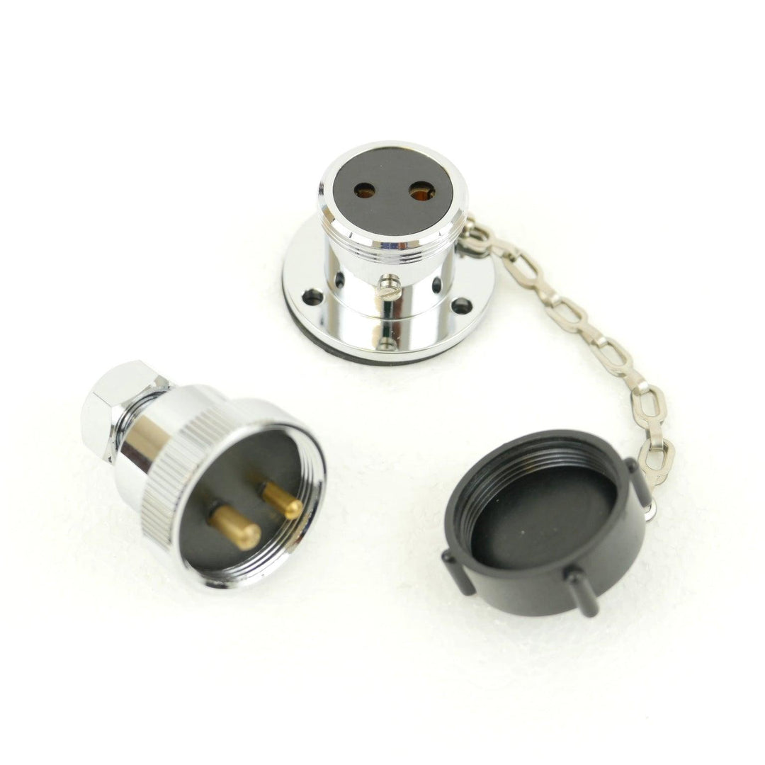 Deck Connector Waterproof Plug & Socket 2 Pin, With Plastic Cap - 4Boats