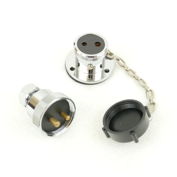 Deck Connector Waterproof Plug & Socket 2 Pin, With Plastic Cap - 4Boats