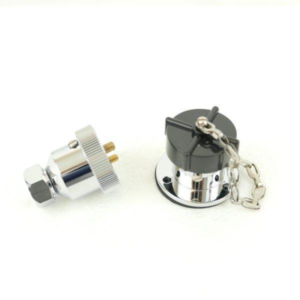 Deck Connector Waterproof Plug & Socket 2 Pin, With Plastic Cap - 4Boats