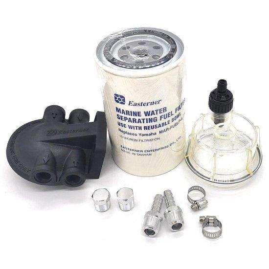 Marine water separator for Yamaha engines with filter and fittings for improved fuel quality