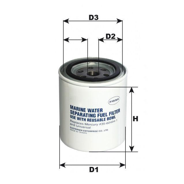 MidlandMarine marine water separating fuel filter designed for use with a reusable bowl