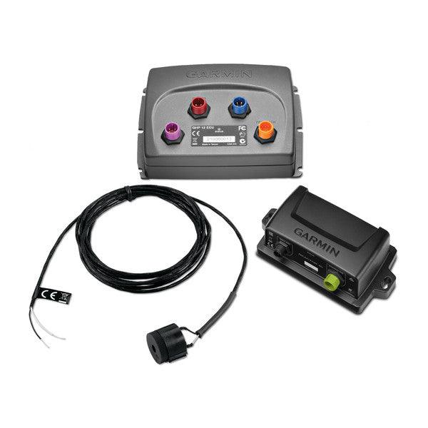Garmin GHP Reactor 40 autopilot system with control unit, interface cable, and sensor module for precise navigation