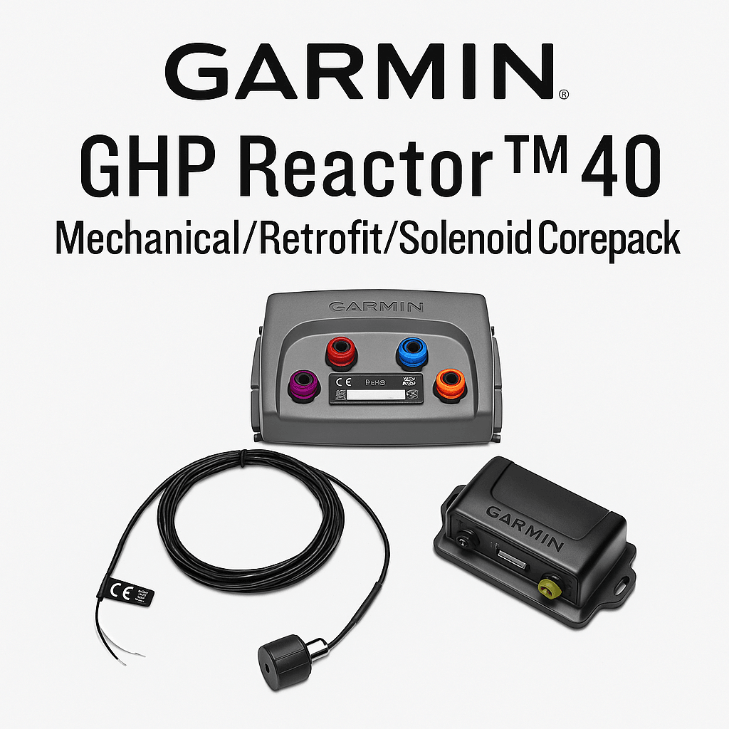 Garmin GHP Reactor 40 autopilot system with mechanical components and solenoid corepack for easy installation