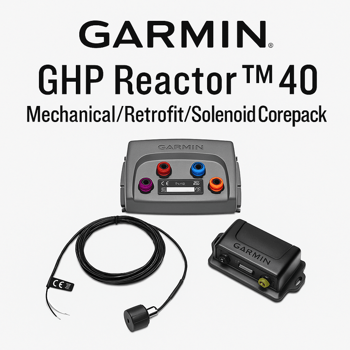 Garmin GHP Reactor 40 autopilot system with mechanical components and solenoid corepack for easy installation
