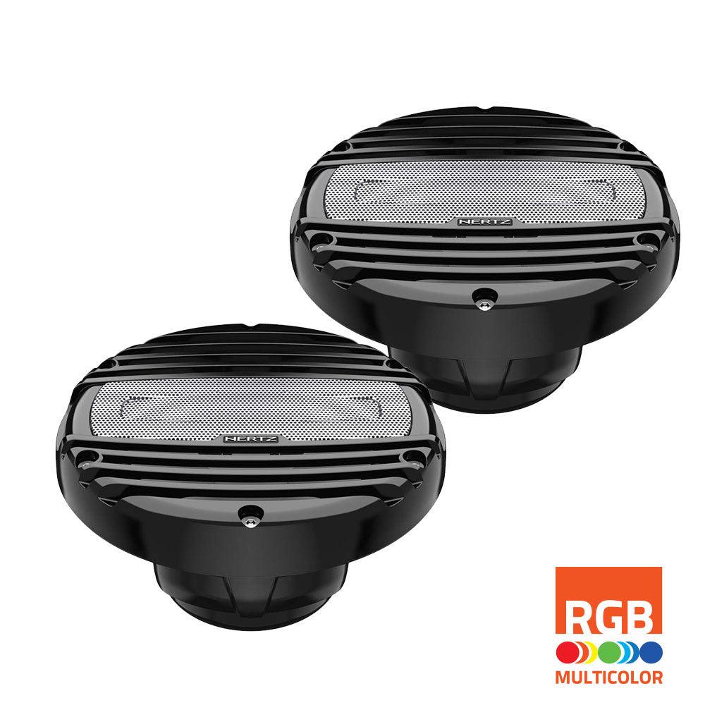 Hertz 150W 6.5" HMX 6.5 LD-C RGB LED IP65 Marine Speakers - Black - 4Boats
