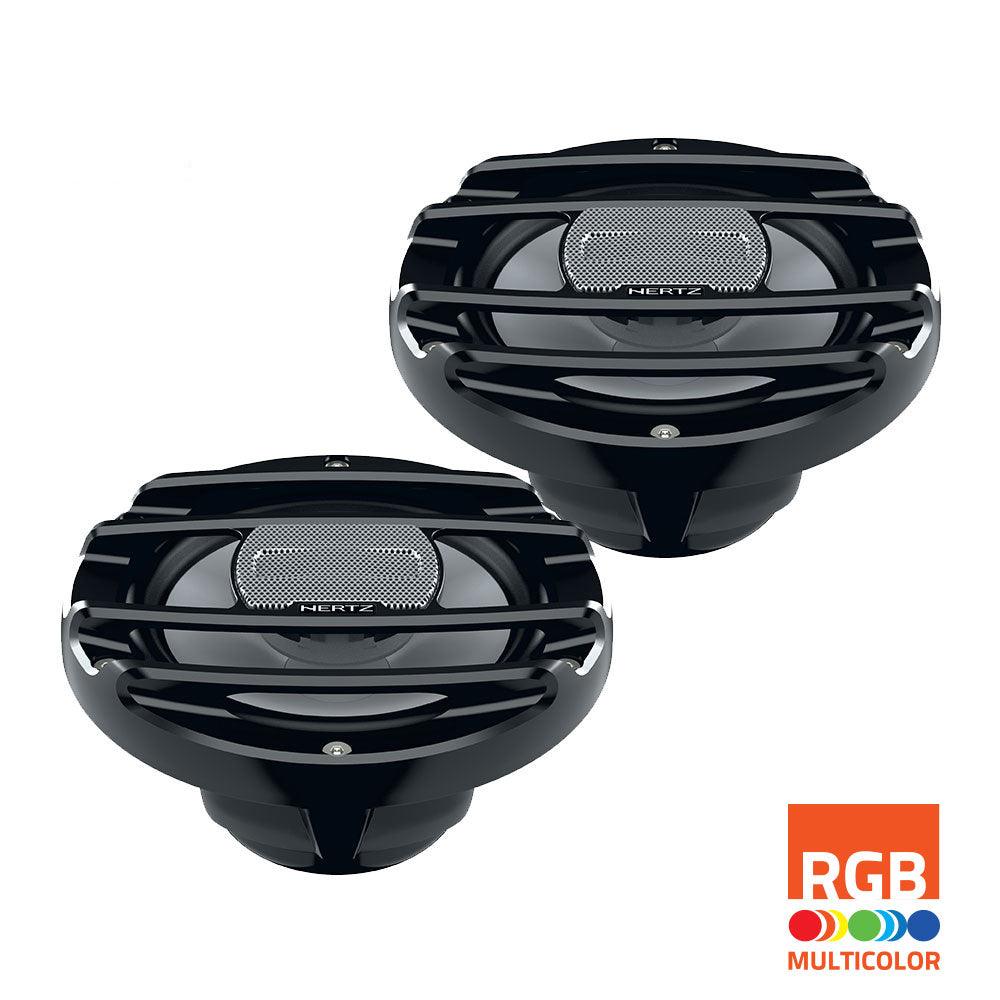 Hertz 150W 6.5" HMX 6.5 S-LD RGB LED IP65 Marine Speakers - Black - 4Boats