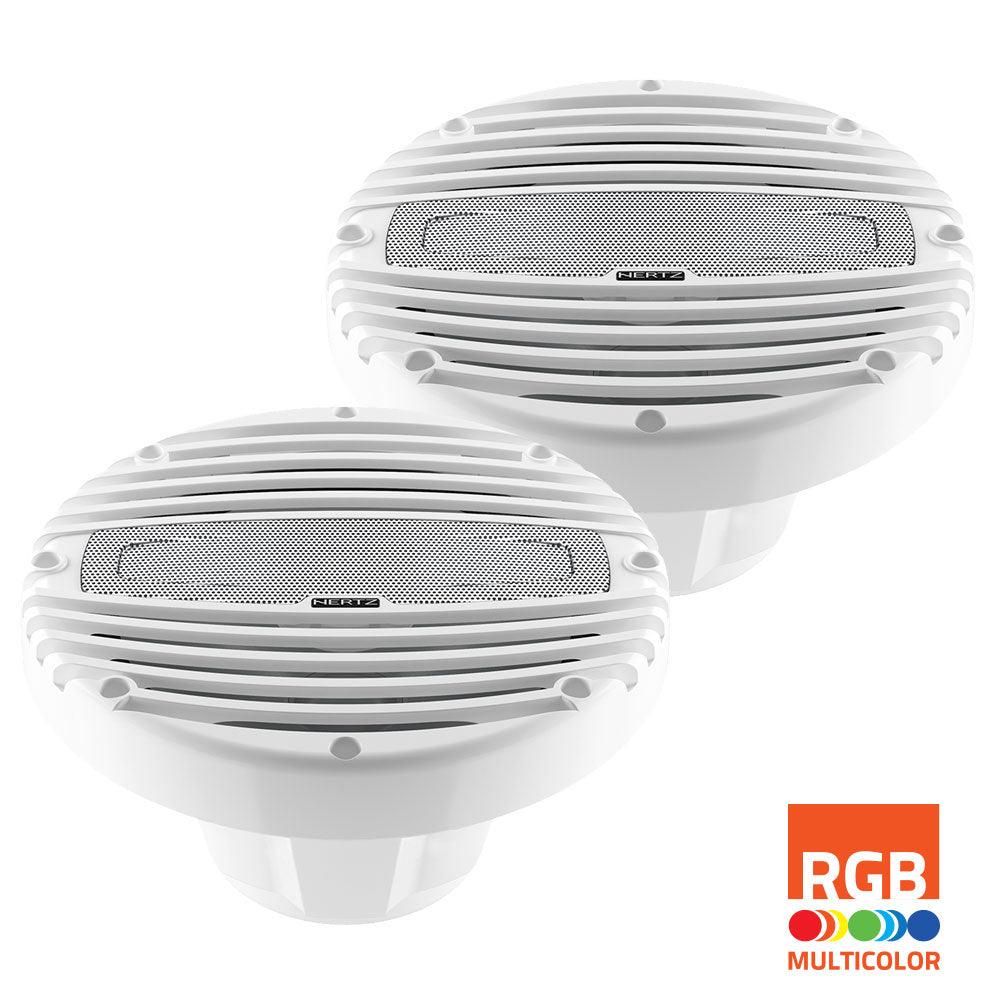Hertz 200W 8" HMX 8 LD RGB LED IP65 Marine Speakers - White - 4Boats