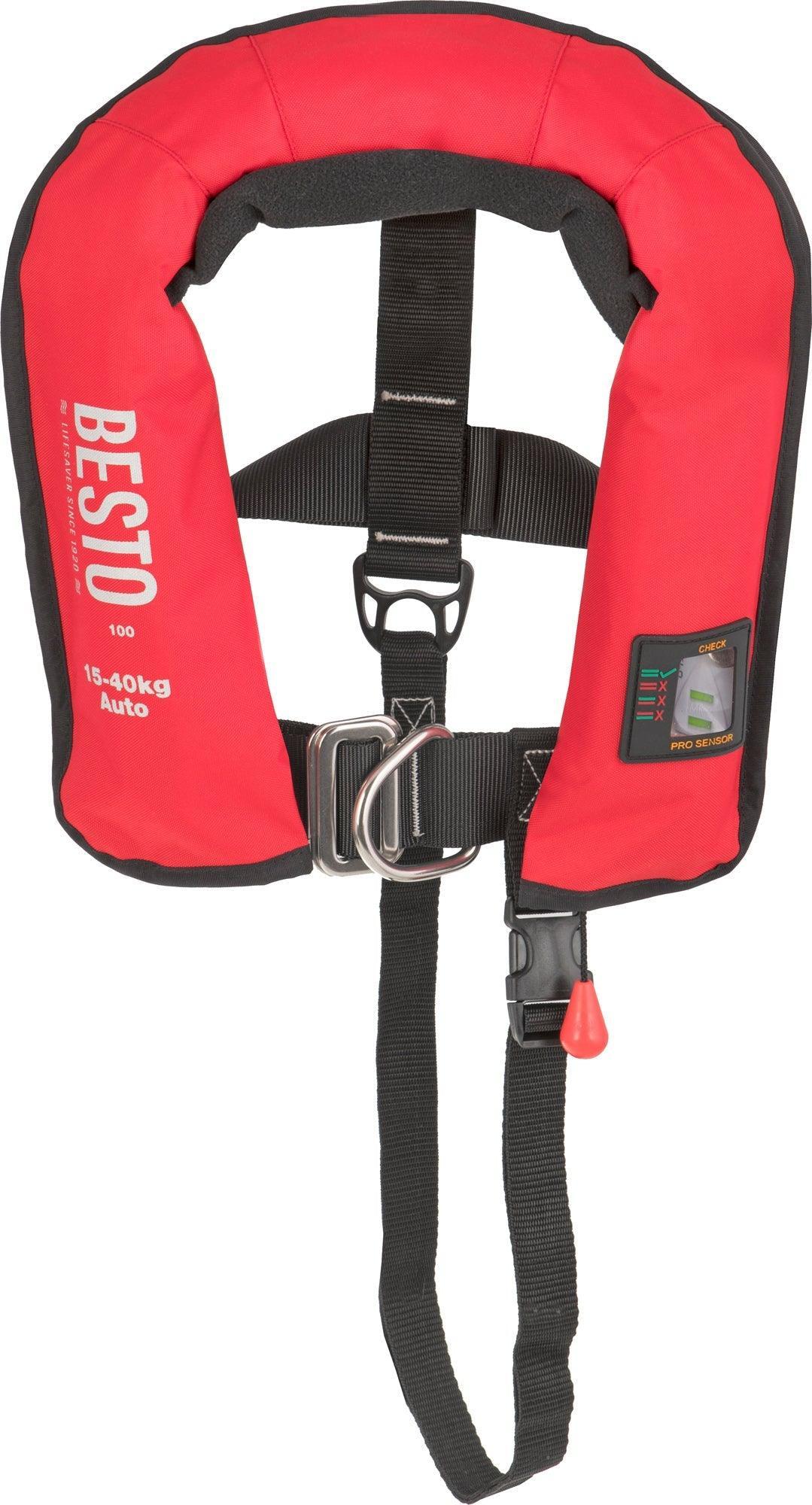 Inflatable Pro Junior 100N Inflatable Lifejacket 100N 15-40kg Red Junior - 4Boats