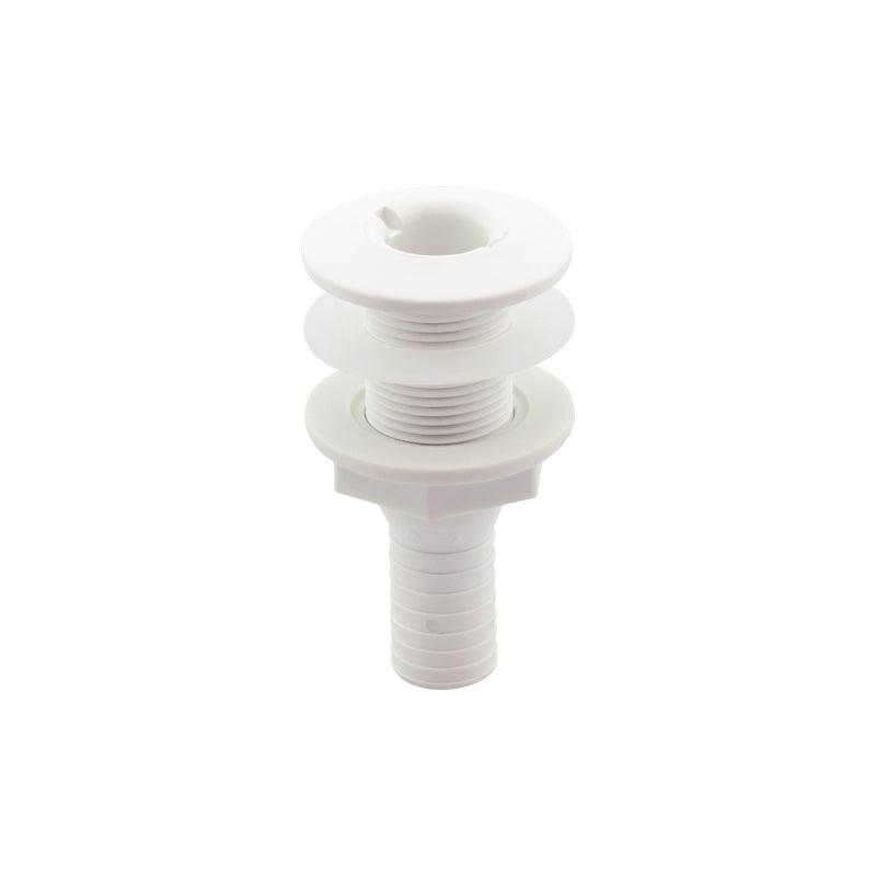 Thru-Hull Fitting 19 mm Hose Barb, White | 4Boats