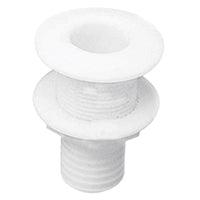 Thru-Hull Fitting 32 mm Hose Barb, 38 mm Thread, White | 4Boats