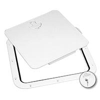 Inspection Hatch 380×380mm White — Removable Cover & Lock | 4Boats