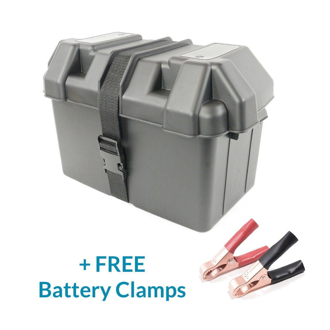 Large Leisure Battery Box β for Group 27M Batteries + FREE Battery Clamps - 4Boats