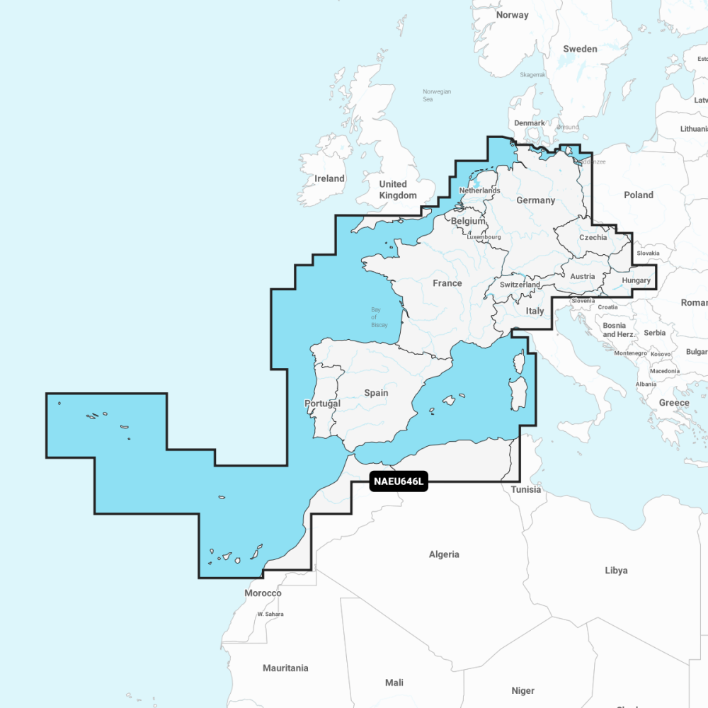 Navionics EU646L Large Chart | Central & West Europe | 4Boats