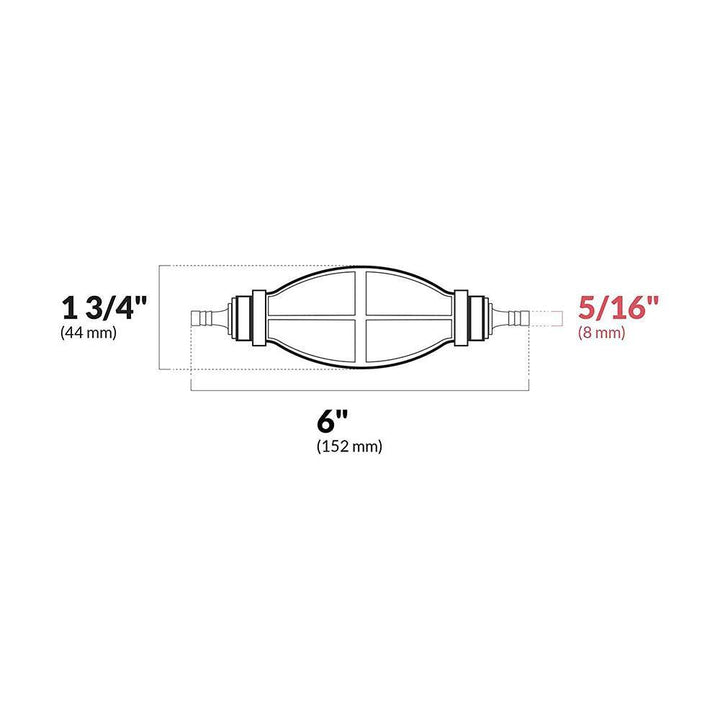 Outboard One Way Valve Universal Primer Bulb, 5/16'', 8mm For Tohatsu Mercury Mariner Fuel Line - 4Boats