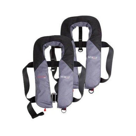 Pair of Seago Seaguard 165N Manual Lifejacket - Grey / Black - 4Boats