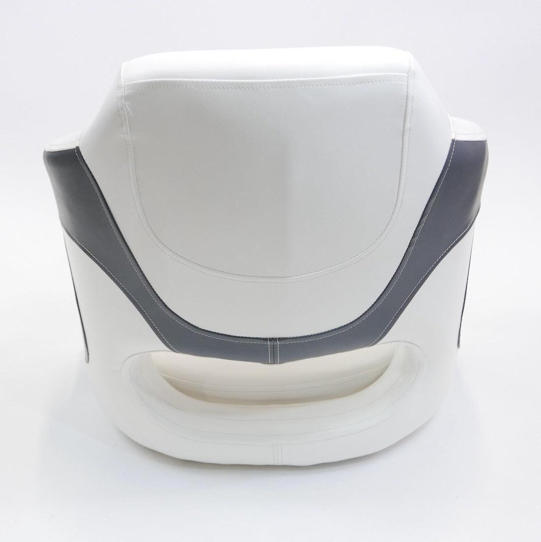 Premium Captain’s Bucket Flip-Up Bolster Seat – White/Grey Style - 4Boats