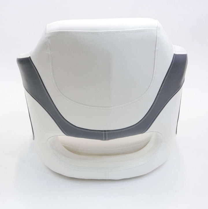 Premium Captain’s Bucket Flip-Up Bolster Seat – White/Grey Style - 4Boats