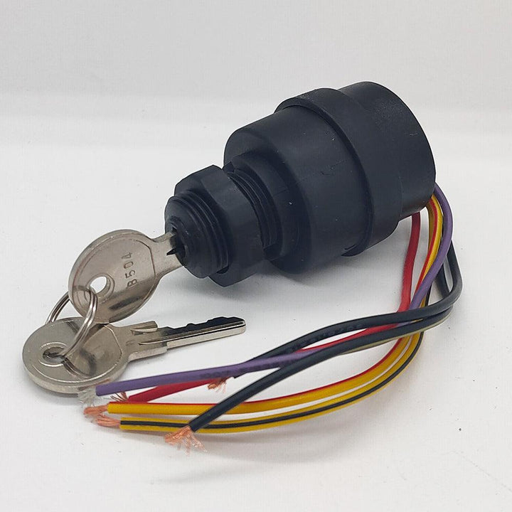 Replacement ignition switch (push to choke) wire ends + 2 keys for Mercury Outboard - 4Boats
