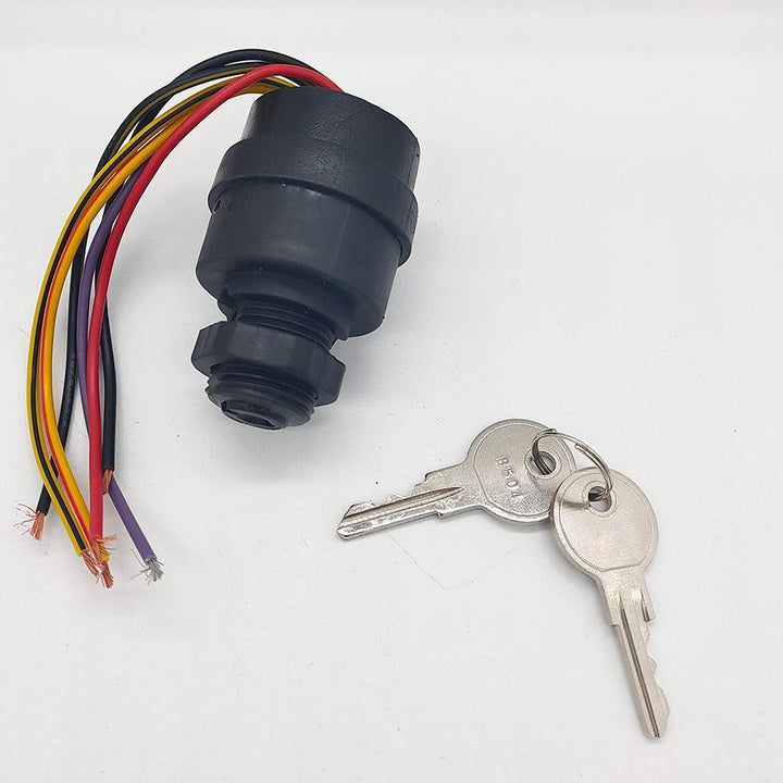 Replacement ignition switch (push to choke) wire ends + 2 keys for Mercury Outboard - 4Boats