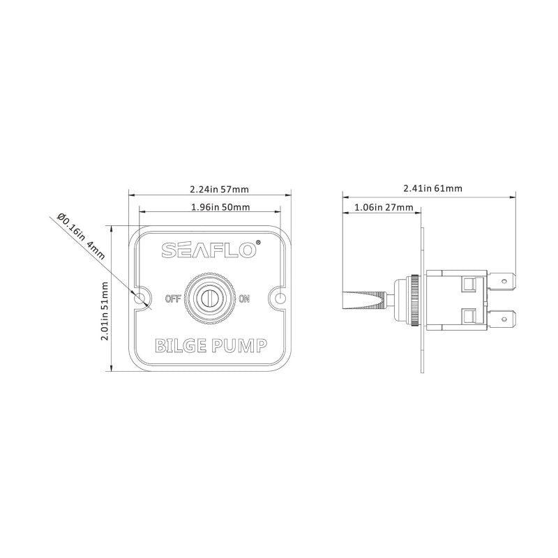 SEAFLO Bilge Switch Panel 2-Way Panel Switch 12V & 24V - 4Boats