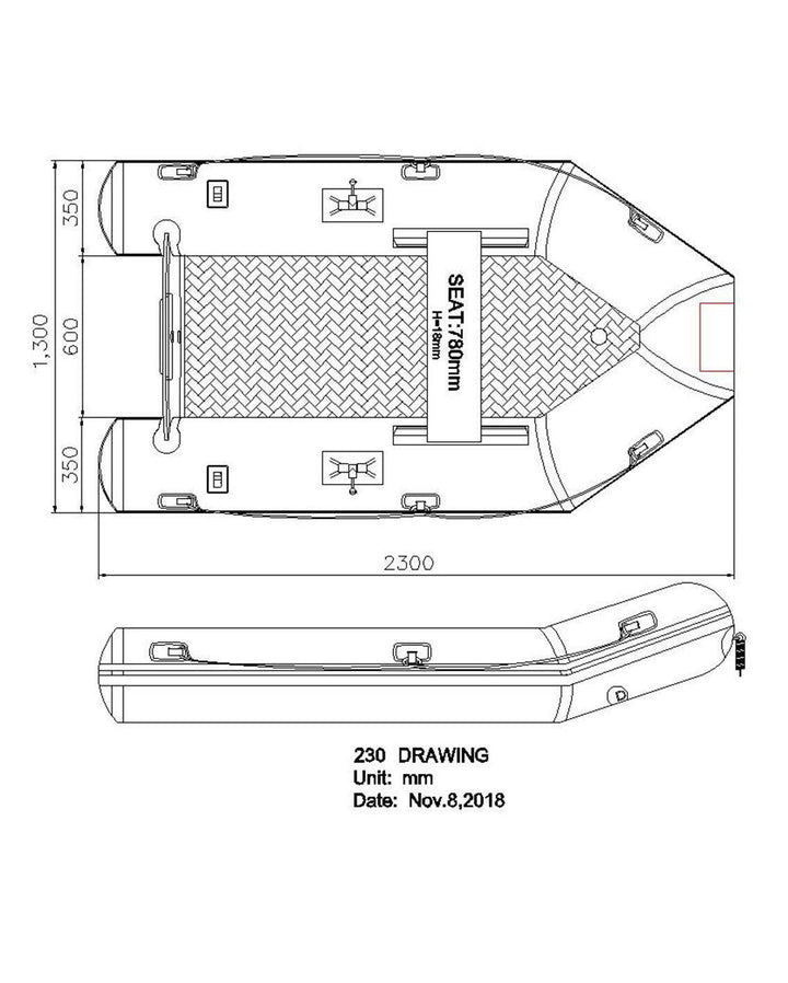 Seago 230 GO Lite Inflatable Dinghy - 4Boats