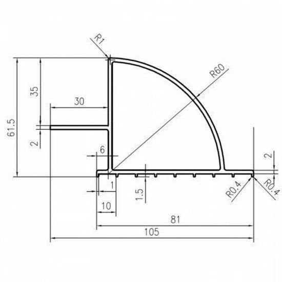 Set of 2 x 67cm aluminium solar panel mounting brackets/spoilers for fitting solar panels to motorhomes, caravans, boats or roofs - 4Boats