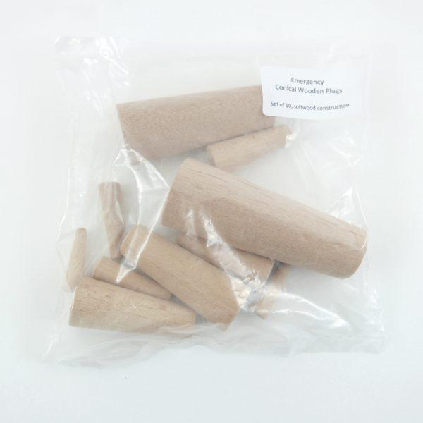 Soft Wood Emergency Conical Plugs (Bungs), Set of 10 - 4Boats