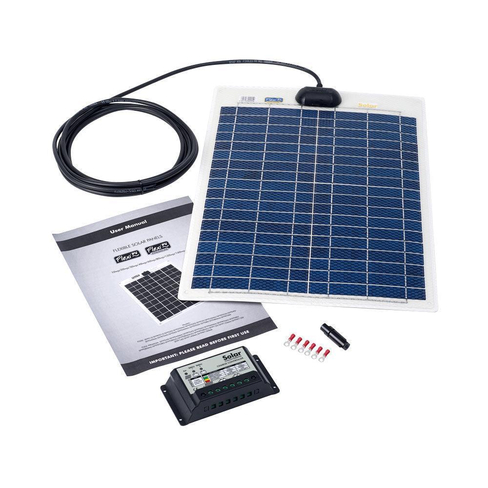 Solar Technology 20W Flexi Solar Panel Kit & 10Ah Charge Controller - 4Boats