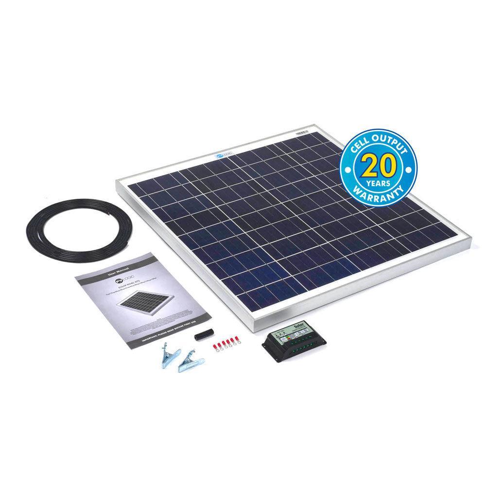 Solar Technology 60W Rigid Solar Panel Kit & 10Ah Charge Controller - 4Boats