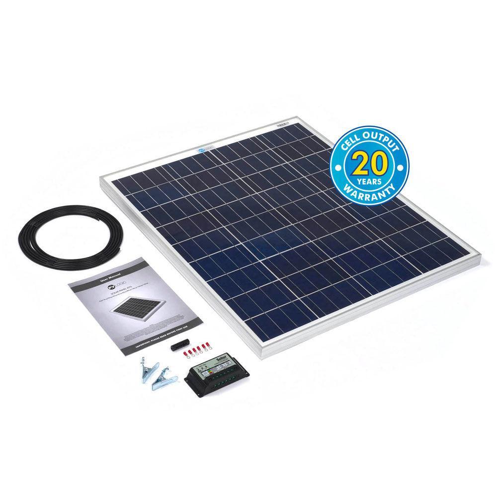 Solar Technology 80W Rigid Solar Panel Kit & 10Ah Charge Controller - 4Boats