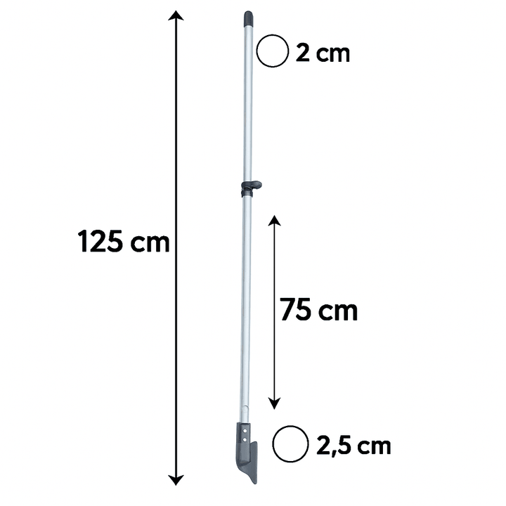 Lalizas telescopic canopy support for boats with adjustable height of 125 cm for optimal shade