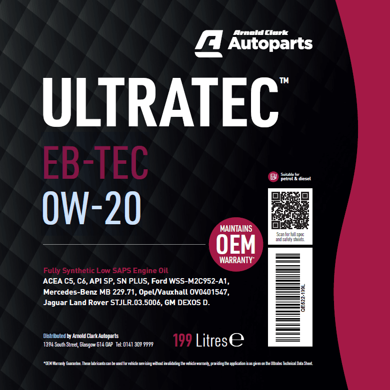 Ultratec EB-TEC 0W-20 199 Litre Barrel - E522-199L - 4Boats