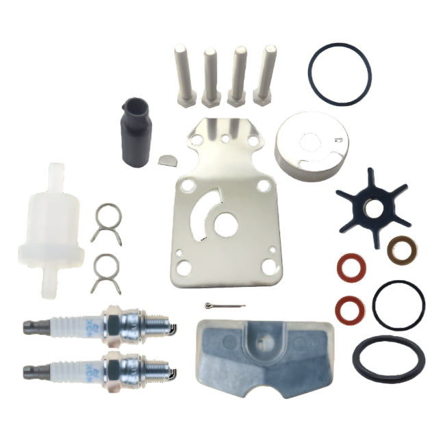 Yamaha F6 maintenance kit with essential parts for engine upkeep and repairs