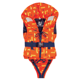 100N ISO Freedom foam lifejacket 10-20kg - fish print - 4Boats