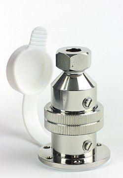 5amp Chromed Brass Deck Connector (Waterproof) - 4Boats