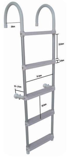 Aluminium Anti-Slip Boarding Ladders-5 Step - 4Boats
