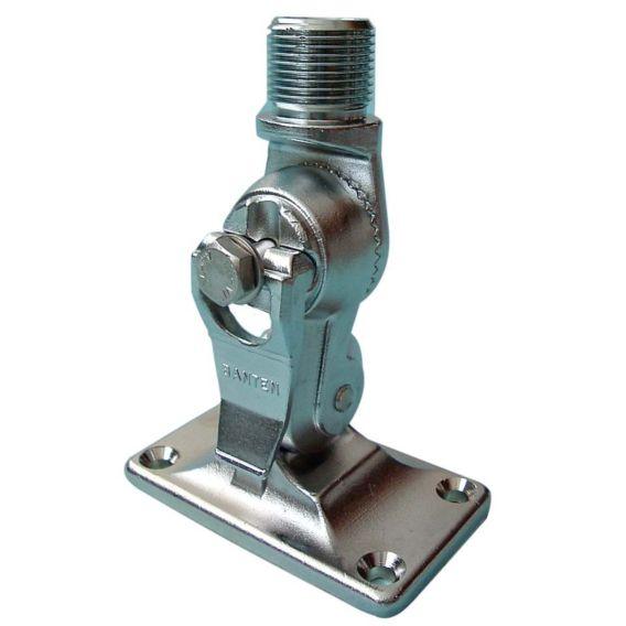 CHROME PLATED BRASS BASE - FOUR WAY RATCHET MOUNT - 14 THREADS ON 1" DIAMETER - 4Boats