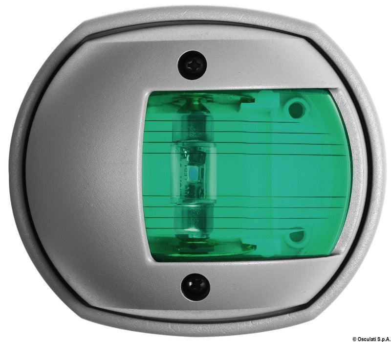 Compact 12 LED Navigation Lights-112,5° right green-Grey RAL 7042 - 4Boats