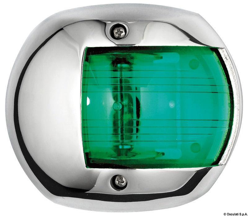 Compact 12 Navigation Lights Made of Mirror-Polished AISI316 Stainless Steel-112,5° right green - 4Boats