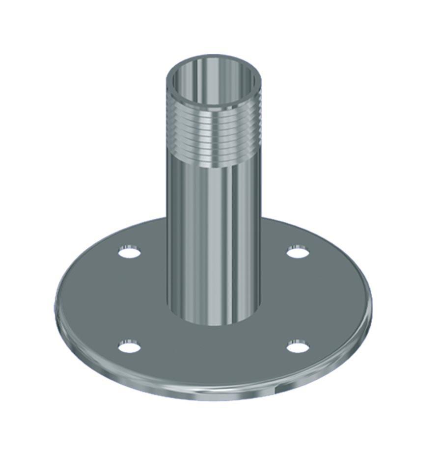 DECK MOUNT BASE 1"- 14 MALE THREADS FOR GPS AND OTHER ANTENNAS SAME THREADS INOX AISI 316 - 4Boats