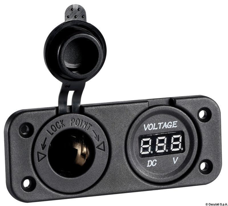 Digital Voltmeter and Power Outlet Recess Mounting - 4Boats