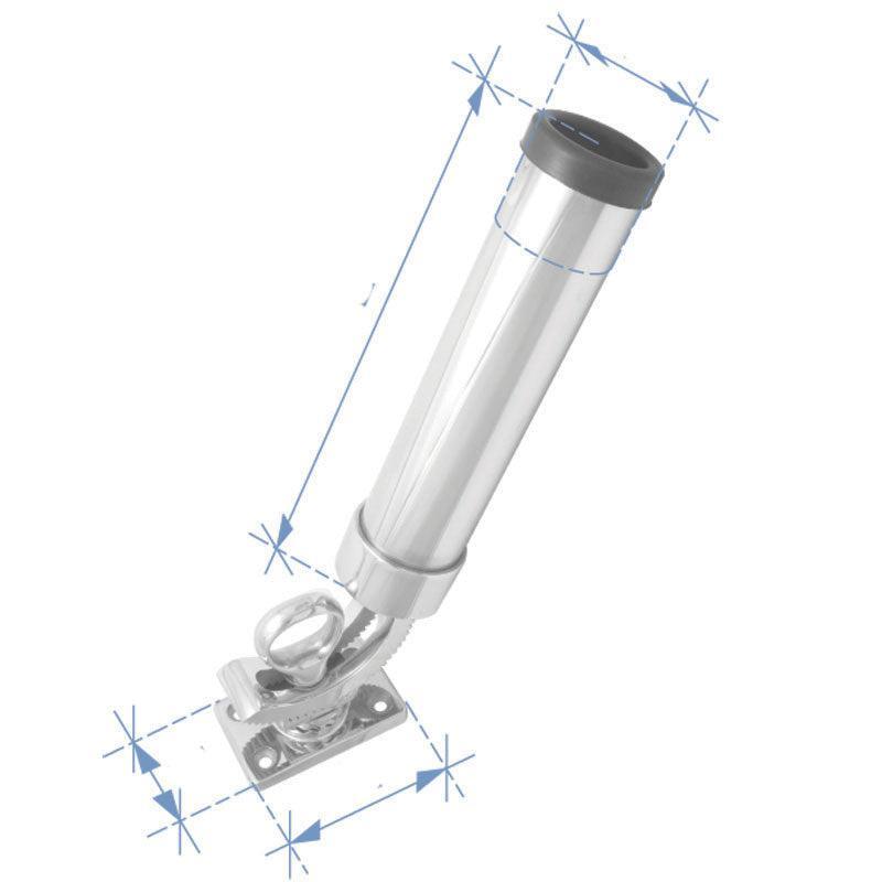 Fishing Rod Holder (Deck type), Inox 316, L232mm, W51mm - 4Boats