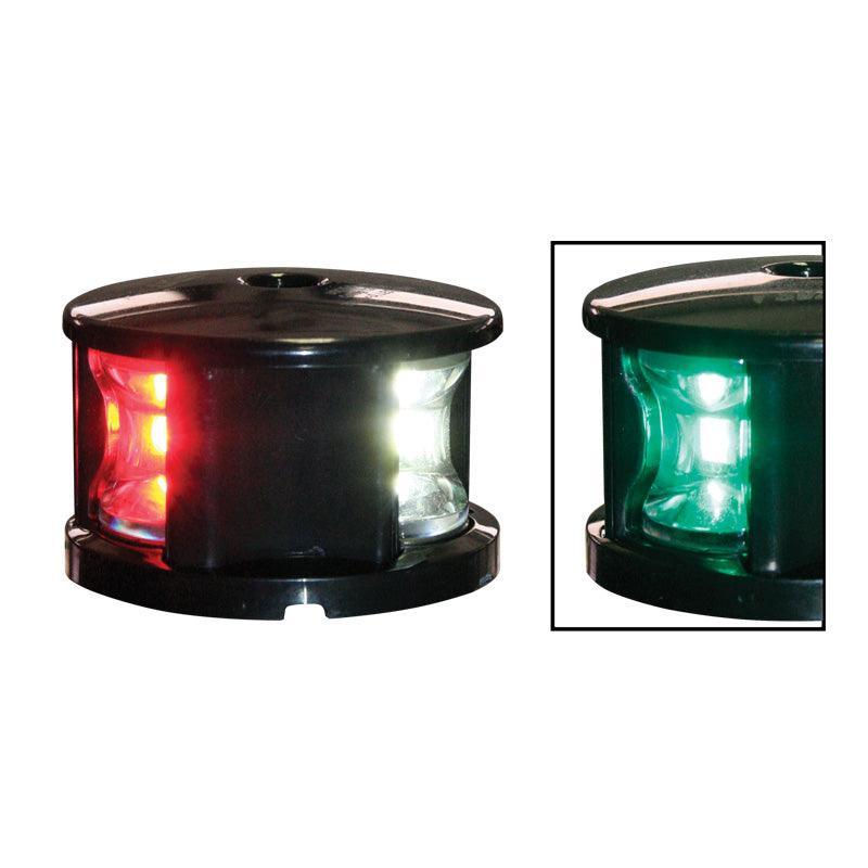 FOS LED 12 Tri-colour Light, with black housing - 4Boats