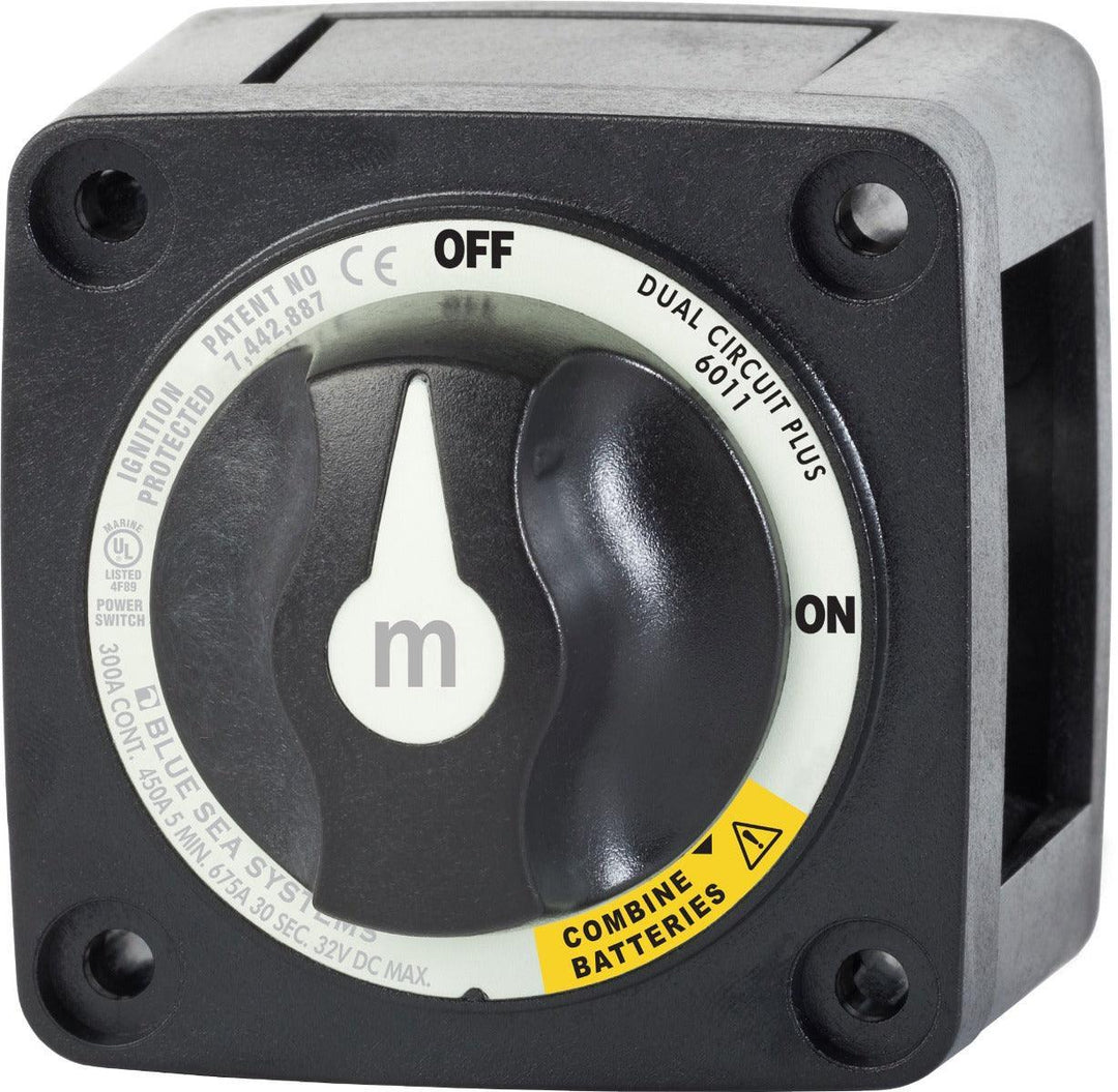 m-Series Mini Dual Circuit Plus™ Battery Switch - Black - 4Boats
